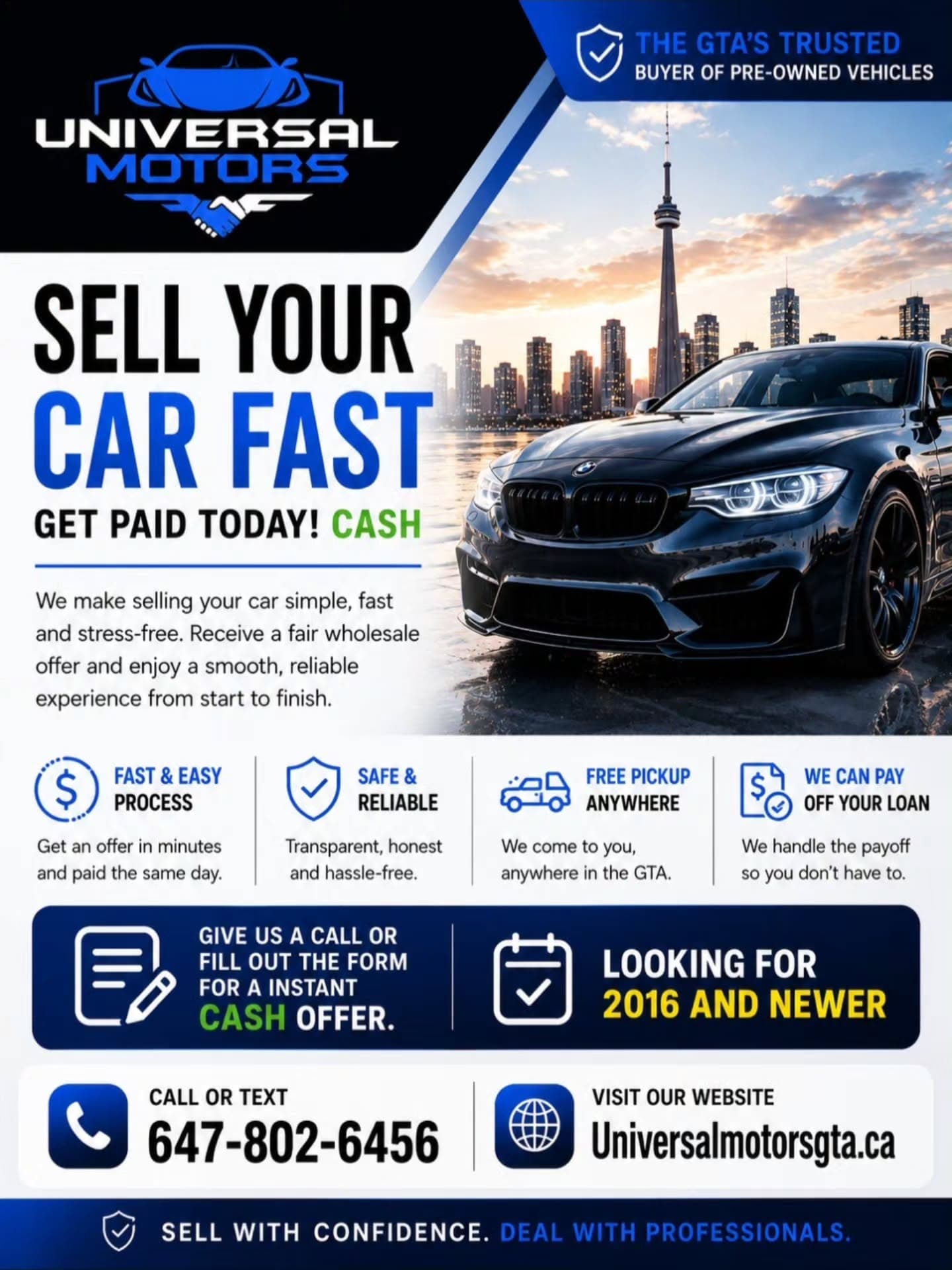 Sell your car fast — get paid today